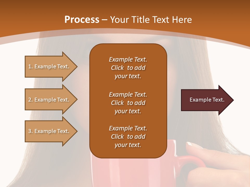 Brunette Person Mug PowerPoint Template