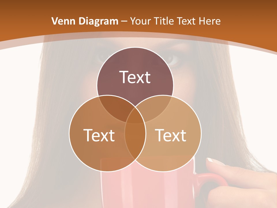 Brunette Person Mug PowerPoint Template