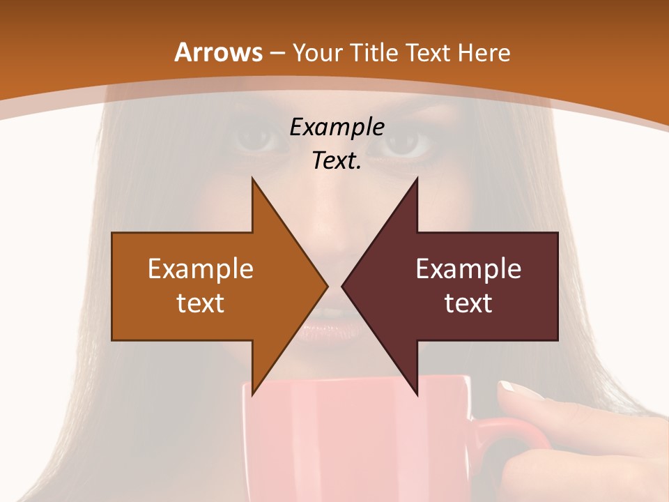 Brunette Person Mug PowerPoint Template