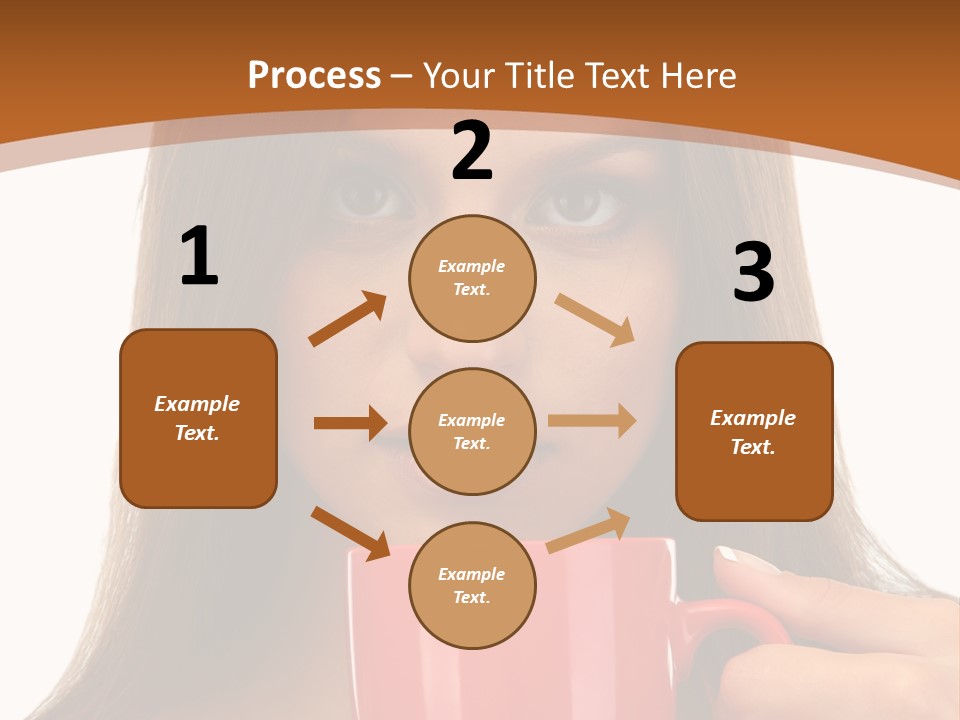 Brunette Person Mug PowerPoint Template