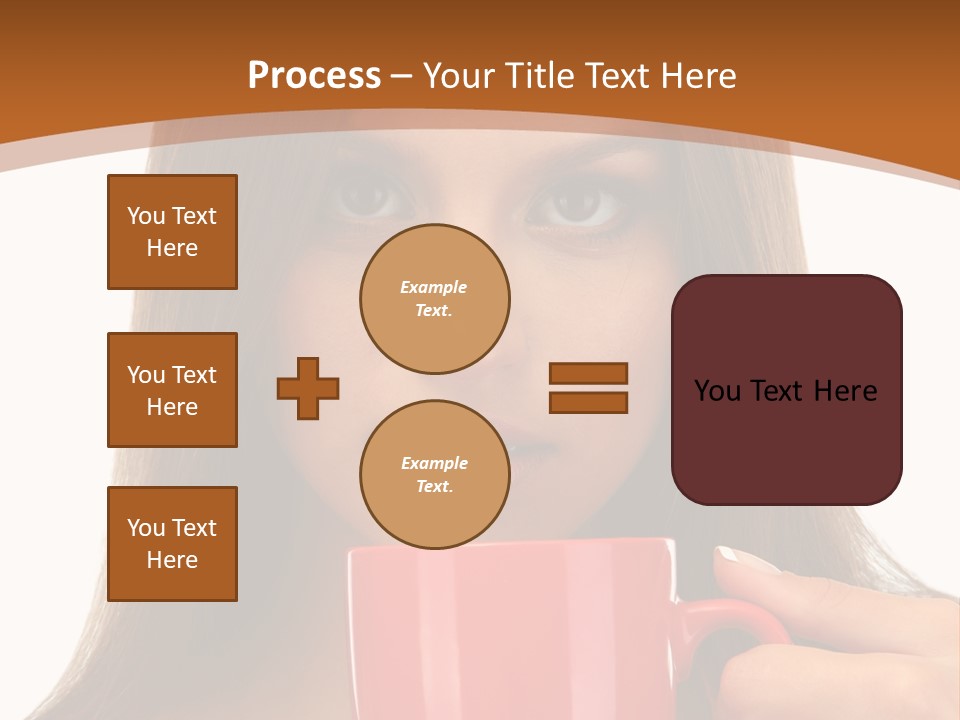 Brunette Person Mug PowerPoint Template