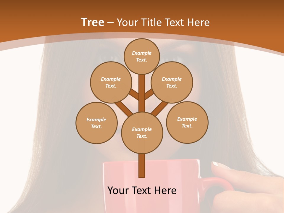 Brunette Person Mug PowerPoint Template