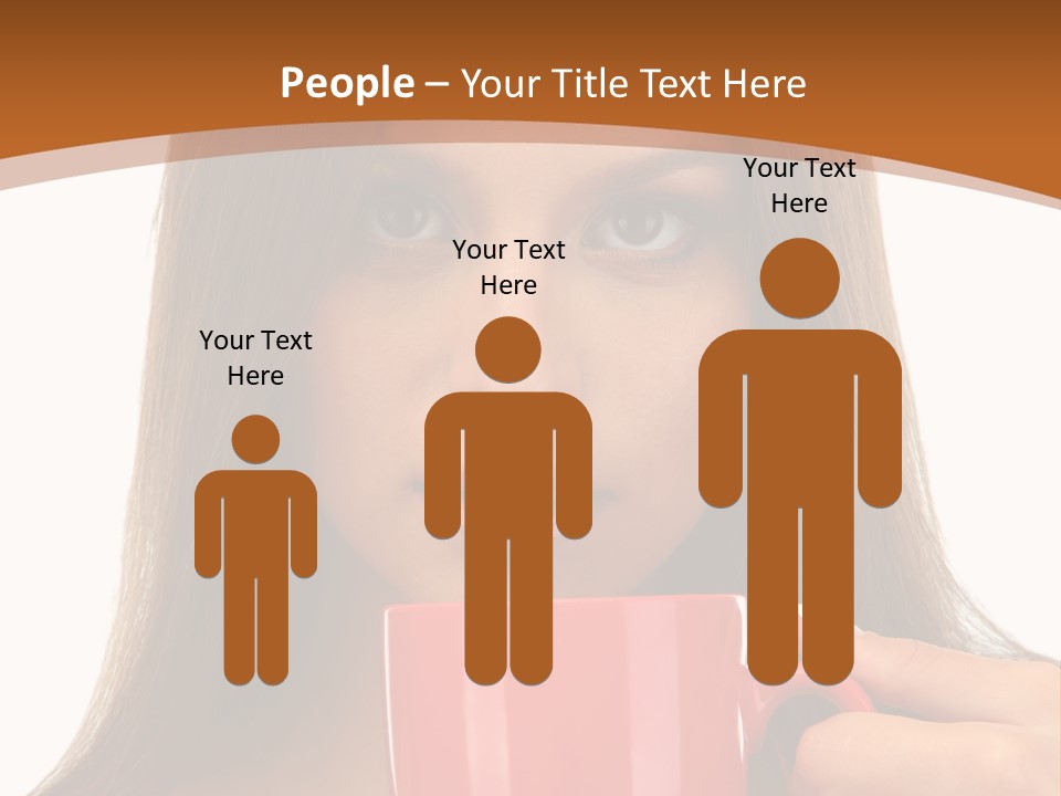 Brunette Person Mug PowerPoint Template