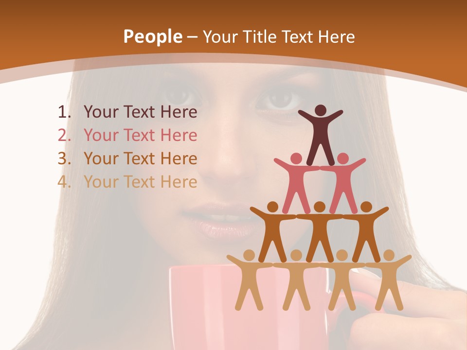Brunette Person Mug PowerPoint Template