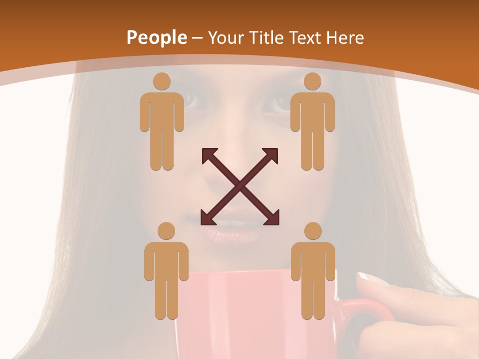 Brunette Person Mug PowerPoint Template
