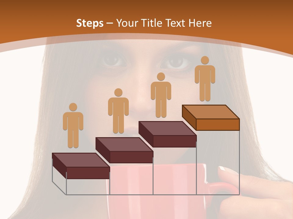 Brunette Person Mug PowerPoint Template