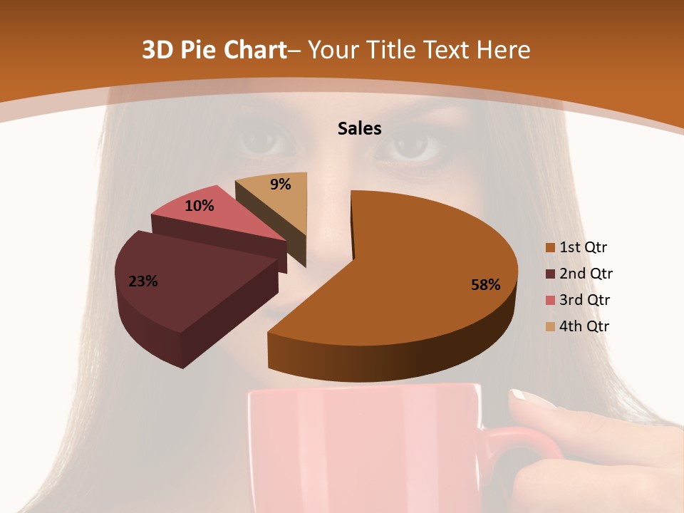 Brunette Person Mug PowerPoint Template
