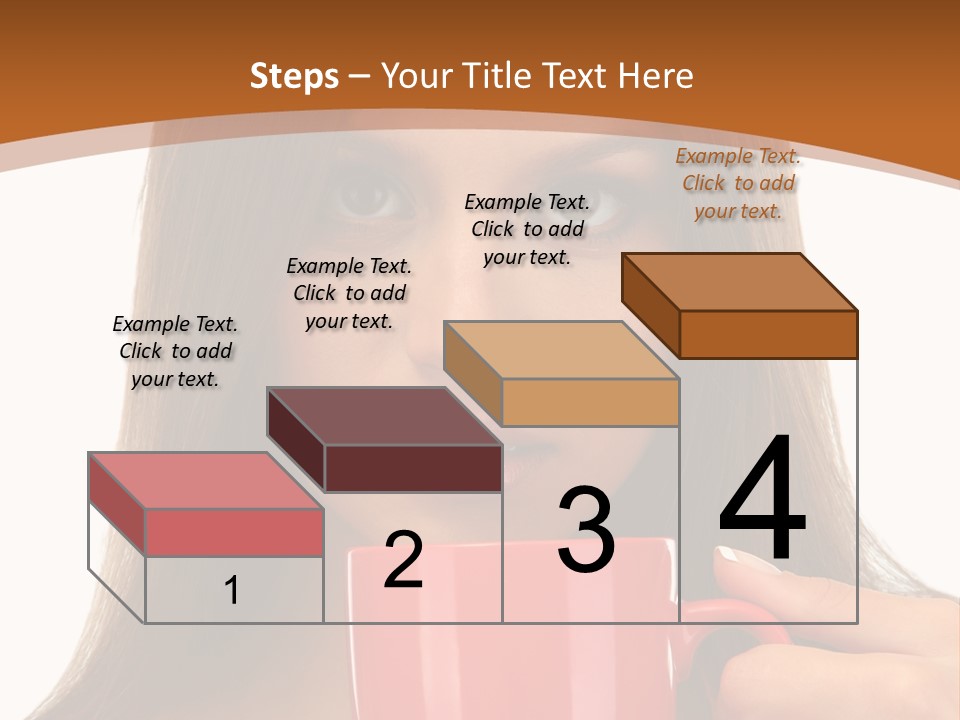 Brunette Person Mug PowerPoint Template