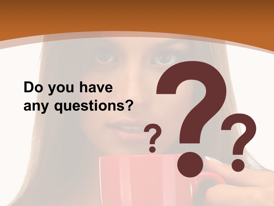 Brunette Person Mug PowerPoint Template