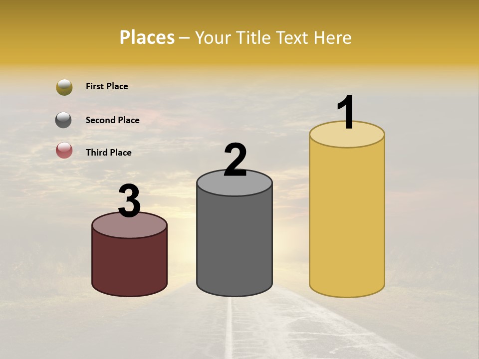 Route Sunrise Air Art Stormasphalt PowerPoint Template