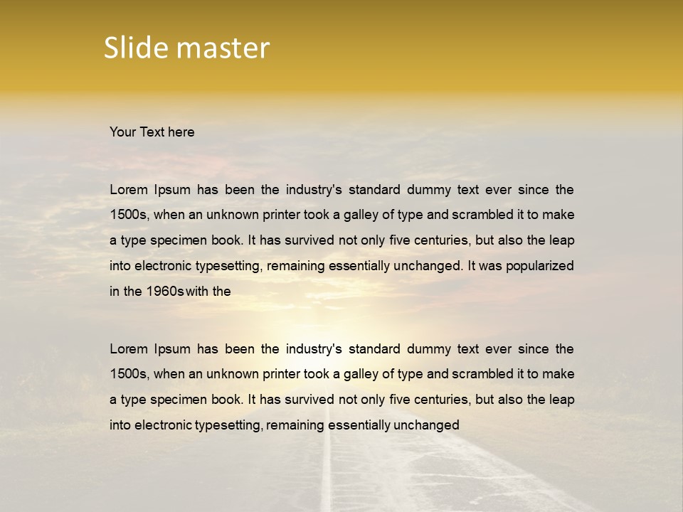 Route Sunrise Air Art Stormasphalt PowerPoint Template