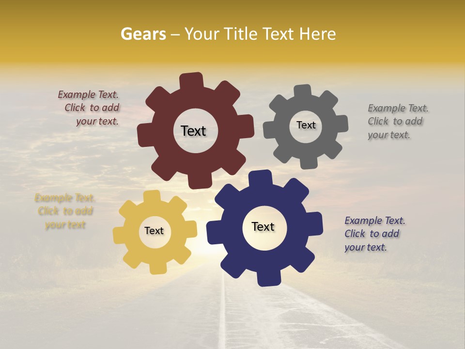 Route Sunrise Air Art Stormasphalt PowerPoint Template