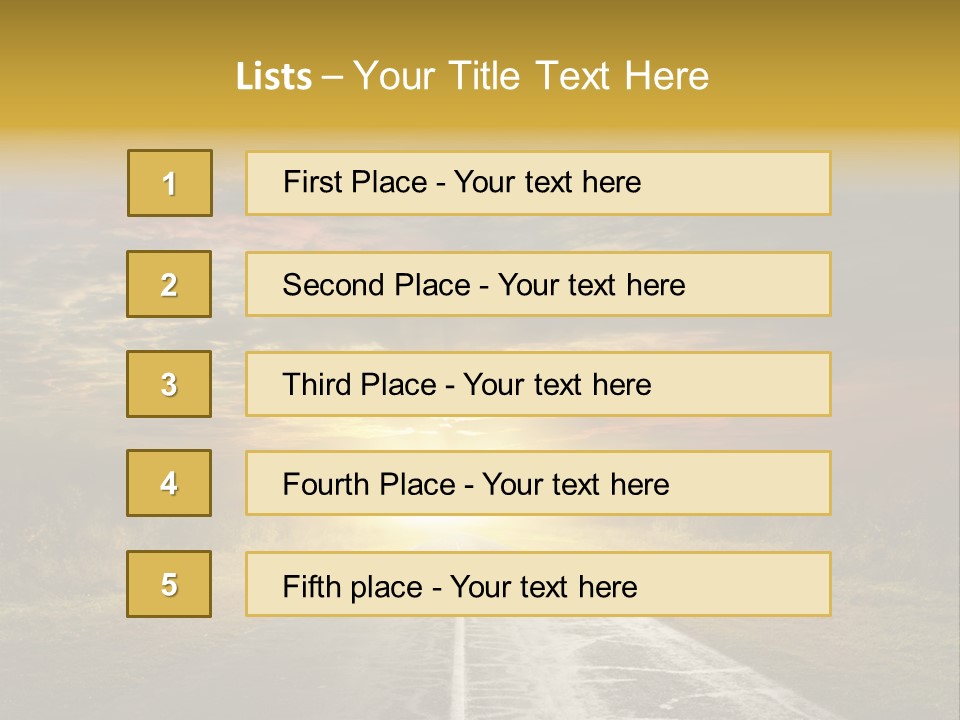 Route Sunrise Air Art Stormasphalt PowerPoint Template