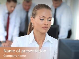 Looking Model Successful PowerPoint Template