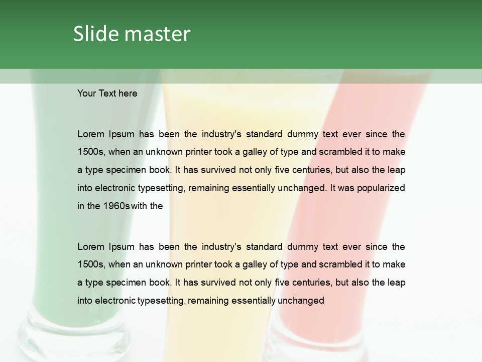 Cocktail Umbrellas White Background Cocktail Parasols PowerPoint Template