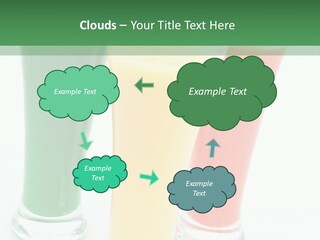 Cocktail Umbrellas White Background Cocktail Parasols PowerPoint Template