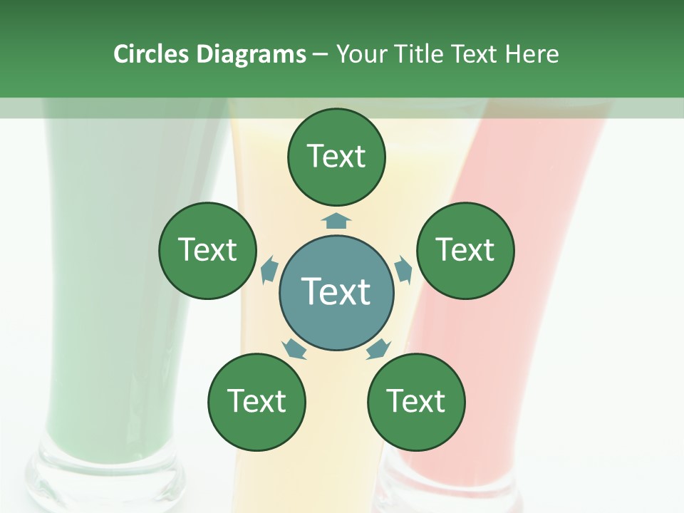 Cocktail Umbrellas White Background Cocktail Parasols PowerPoint Template