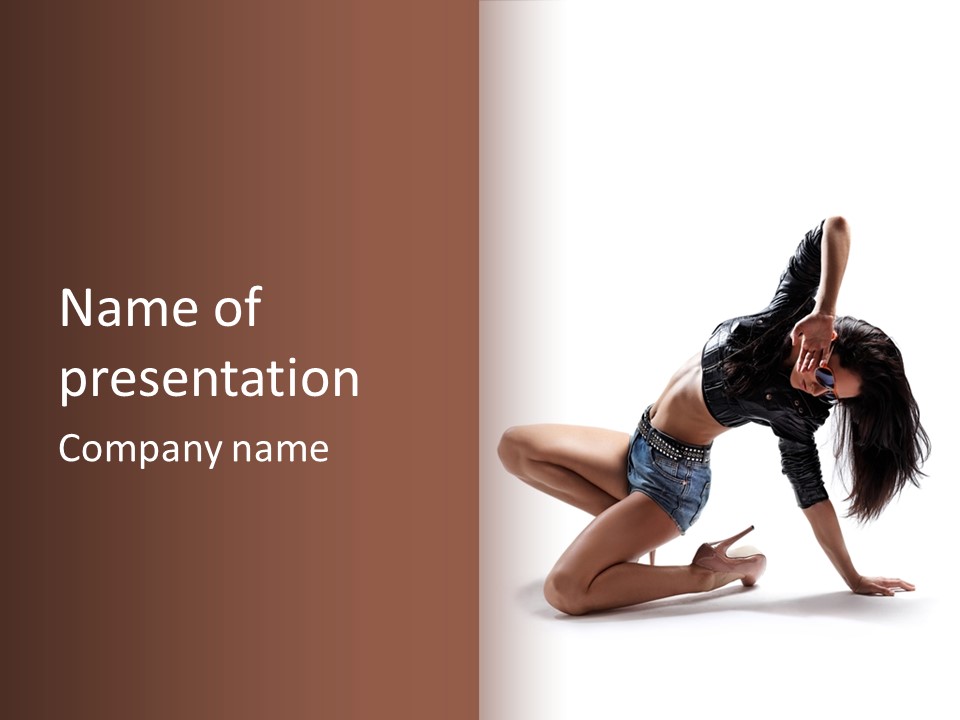 Voluptous Posing Flexibility PowerPoint Template