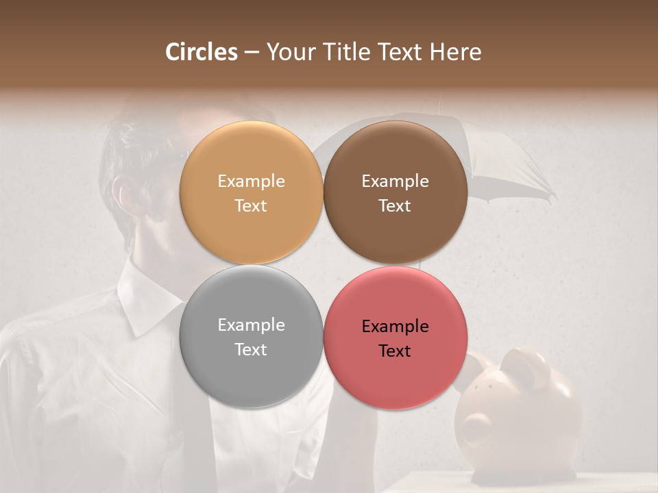 Earn Piggy Businessman PowerPoint Template