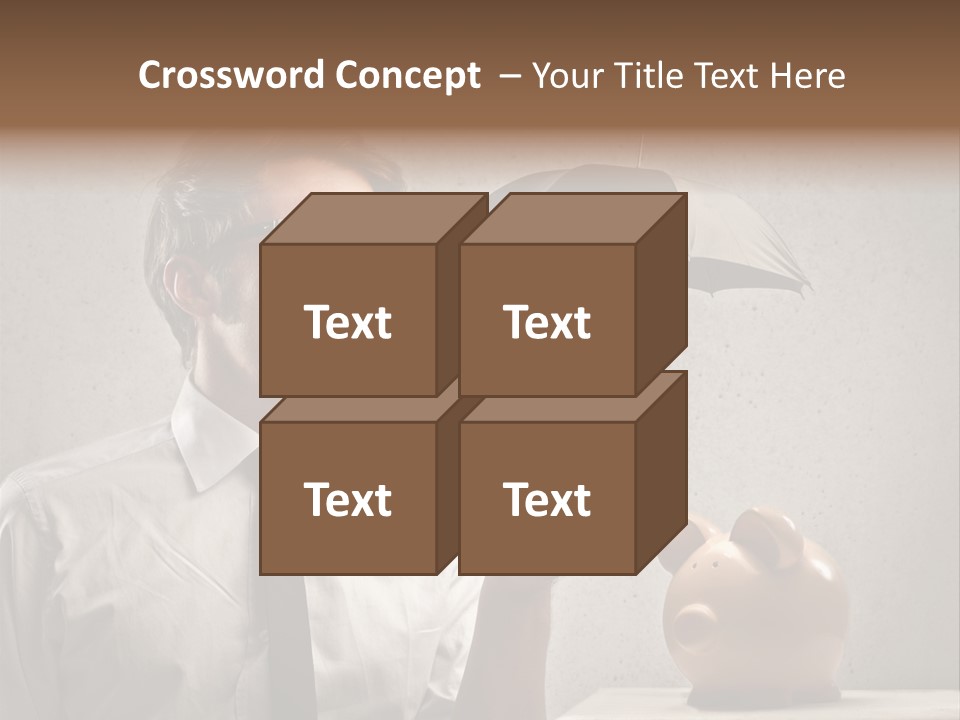 Earn Piggy Businessman PowerPoint Template