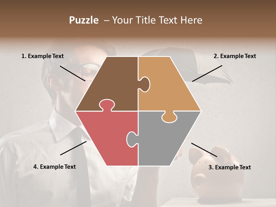 Earn Piggy Businessman PowerPoint Template