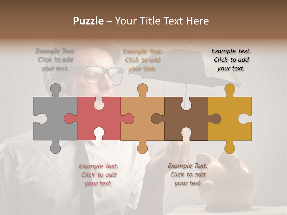 Earn Piggy Businessman PowerPoint Template