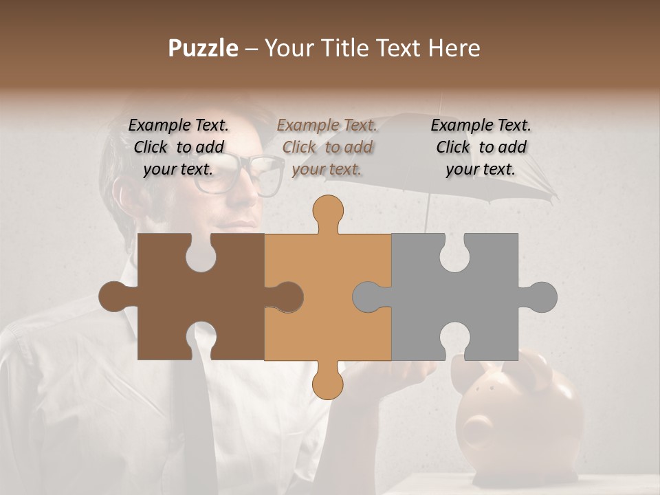 Earn Piggy Businessman PowerPoint Template