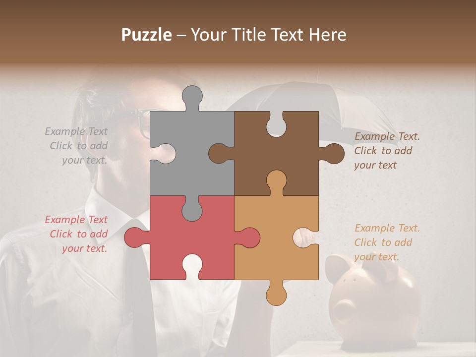 Earn Piggy Businessman PowerPoint Template