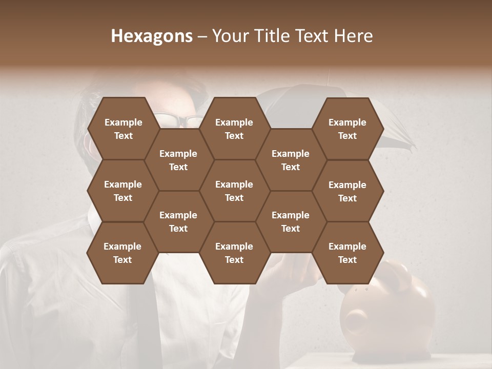 Earn Piggy Businessman PowerPoint Template