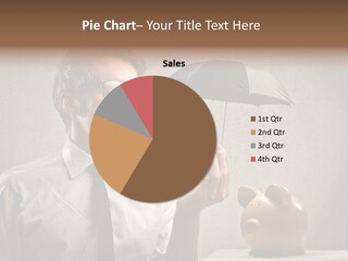 Earn Piggy Businessman PowerPoint Template