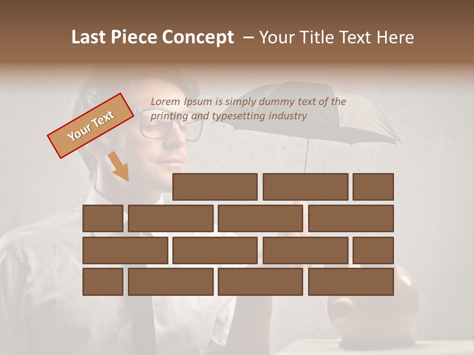 Earn Piggy Businessman PowerPoint Template