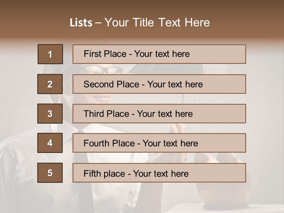 Earn Piggy Businessman PowerPoint Template