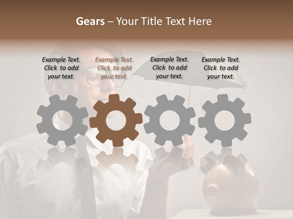 Earn Piggy Businessman PowerPoint Template