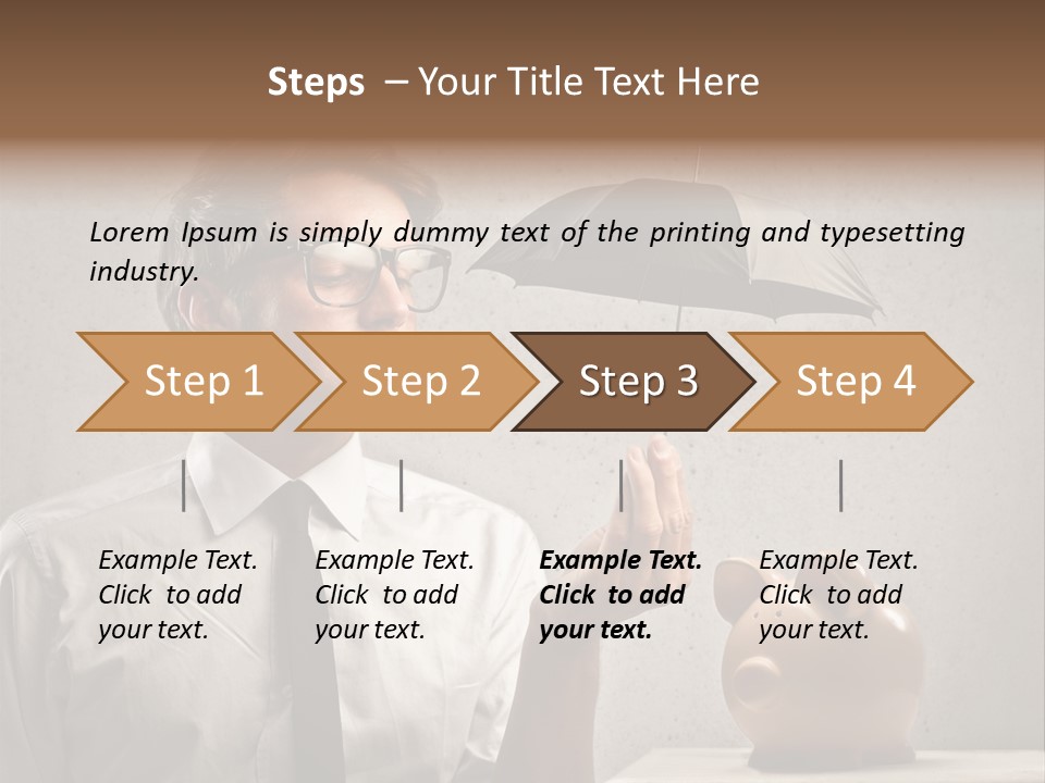Earn Piggy Businessman PowerPoint Template