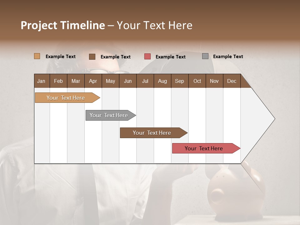 Earn Piggy Businessman PowerPoint Template