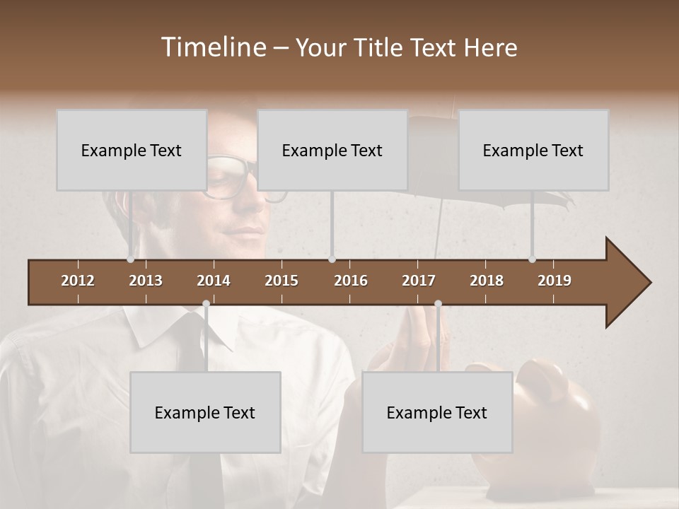Earn Piggy Businessman PowerPoint Template