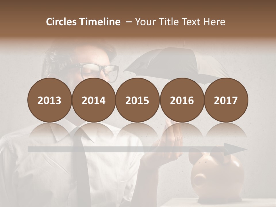 Earn Piggy Businessman PowerPoint Template