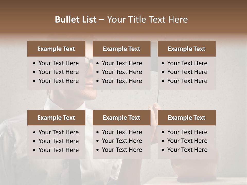 Earn Piggy Businessman PowerPoint Template