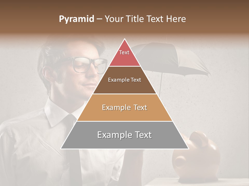 Earn Piggy Businessman PowerPoint Template