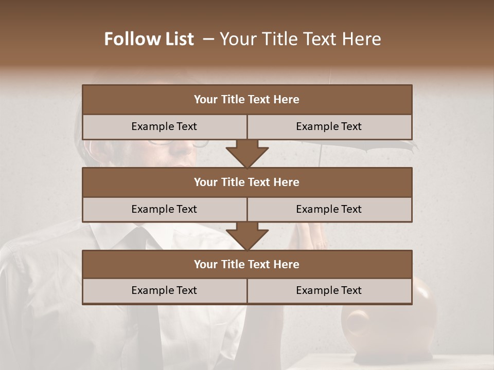 Earn Piggy Businessman PowerPoint Template