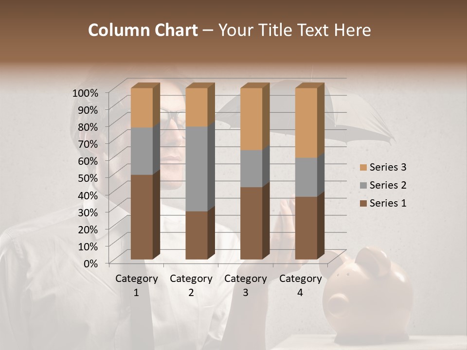 Earn Piggy Businessman PowerPoint Template