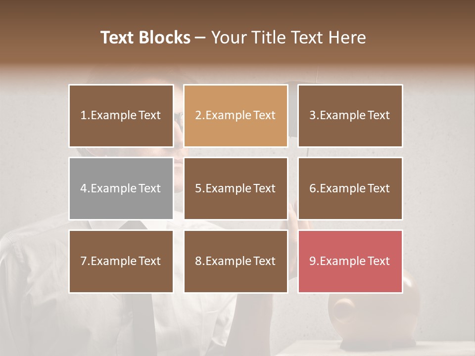 Earn Piggy Businessman PowerPoint Template