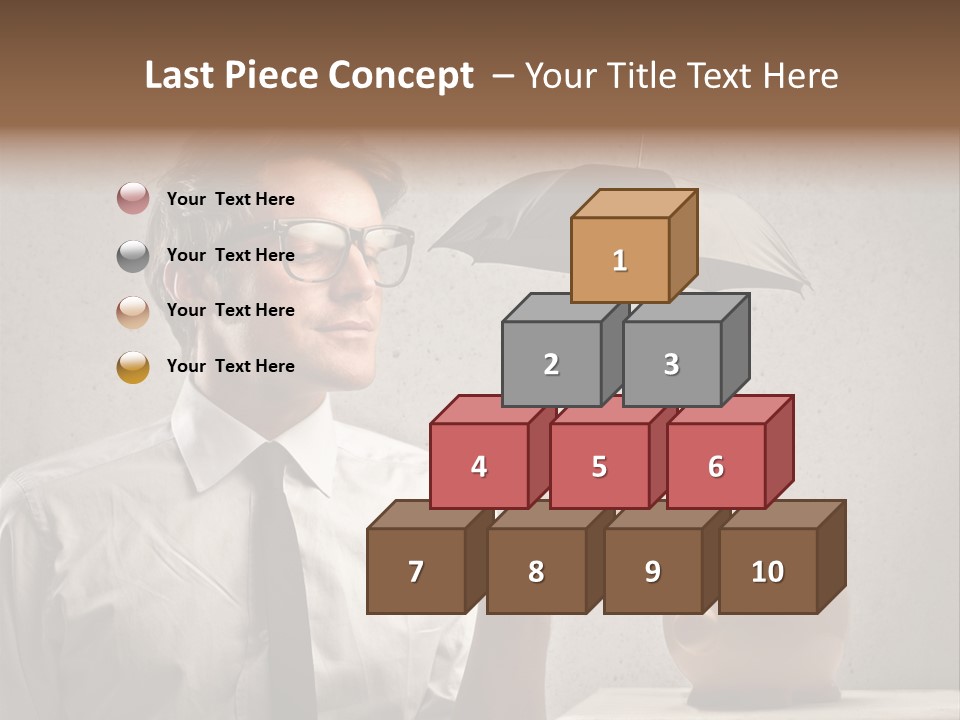 Earn Piggy Businessman PowerPoint Template