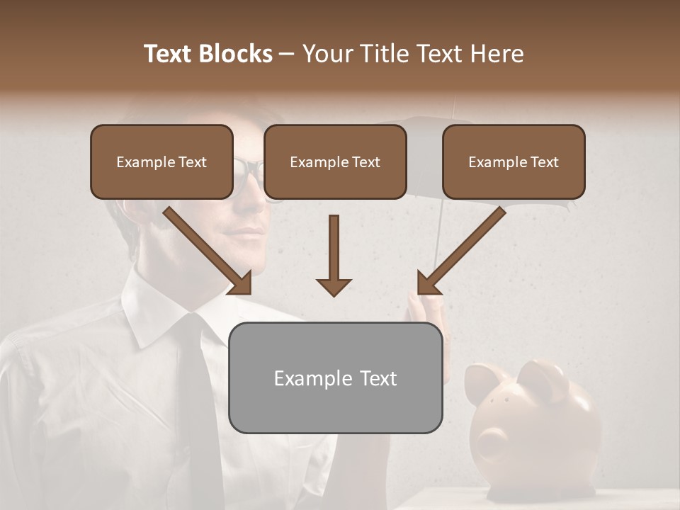 Earn Piggy Businessman PowerPoint Template
