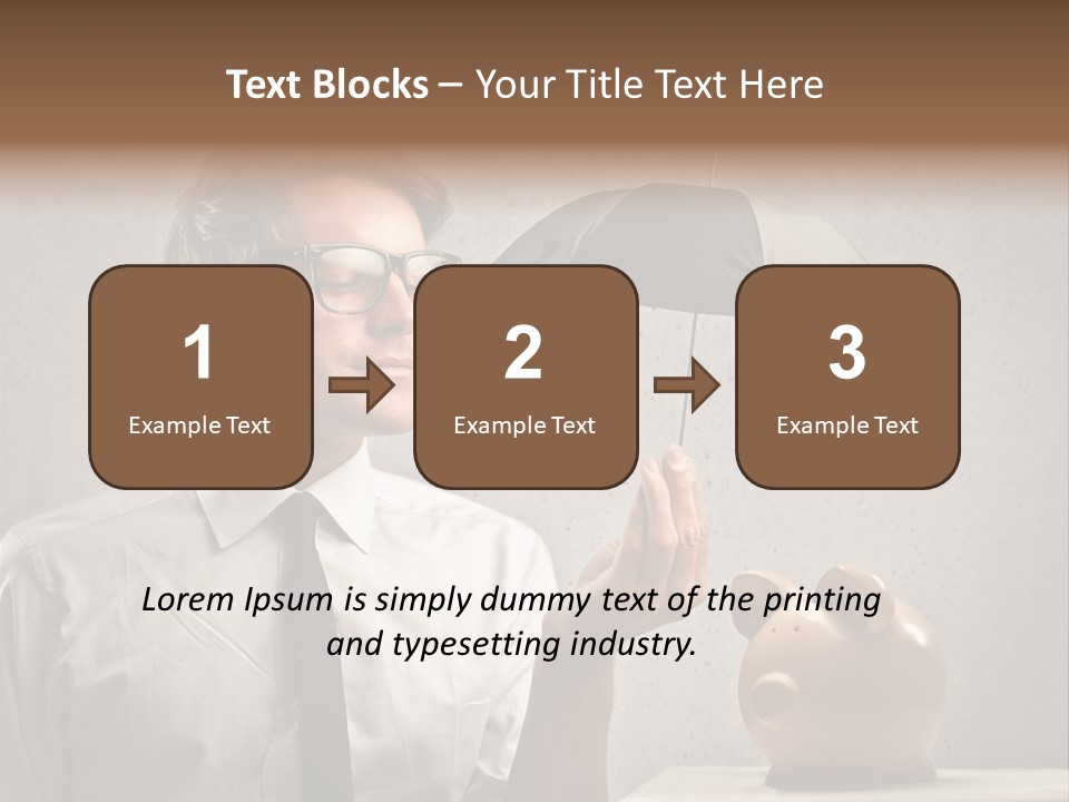 Earn Piggy Businessman PowerPoint Template