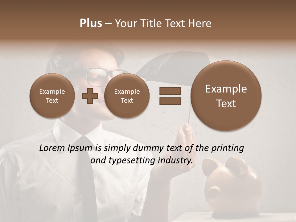 Earn Piggy Businessman PowerPoint Template