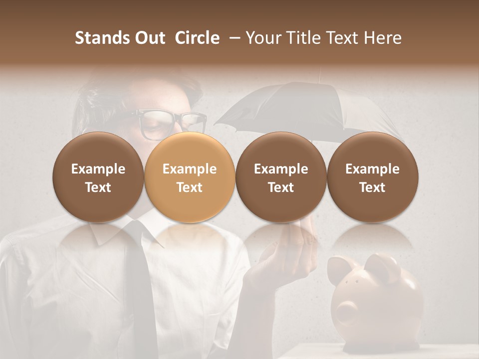 Earn Piggy Businessman PowerPoint Template