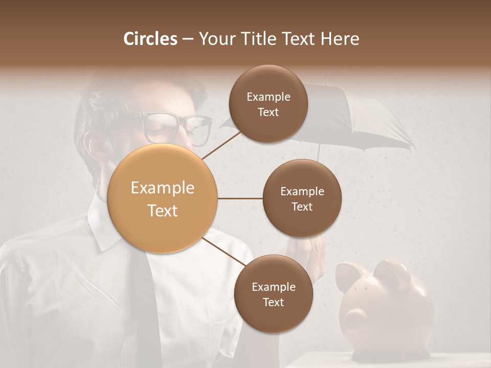 Earn Piggy Businessman PowerPoint Template