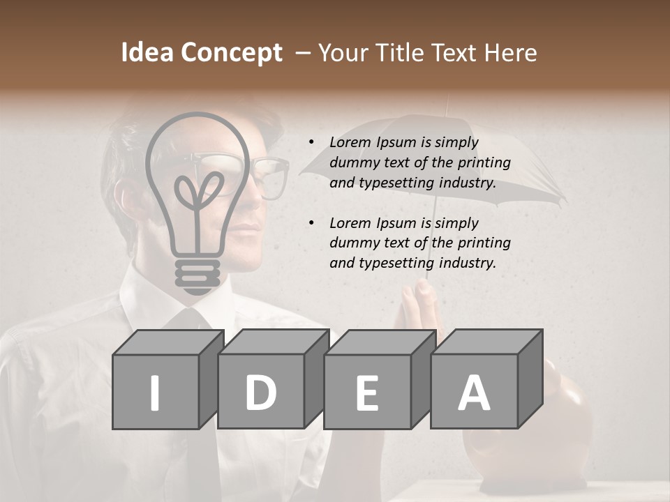 Earn Piggy Businessman PowerPoint Template