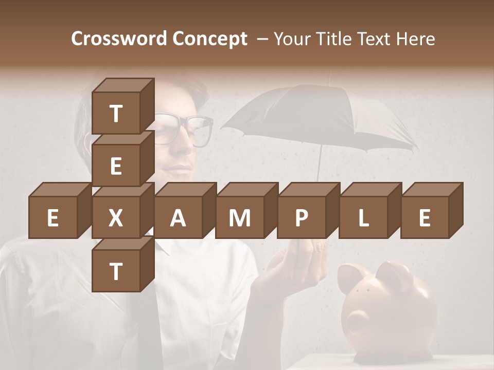 Earn Piggy Businessman PowerPoint Template